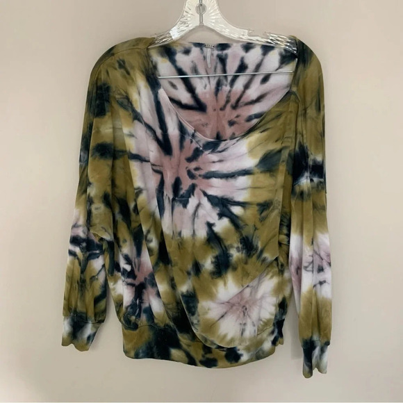 Young Fabulous  & Broke Tie Dye Off The Shoulder Oversized Sweater XS - Picture 1 of 10
